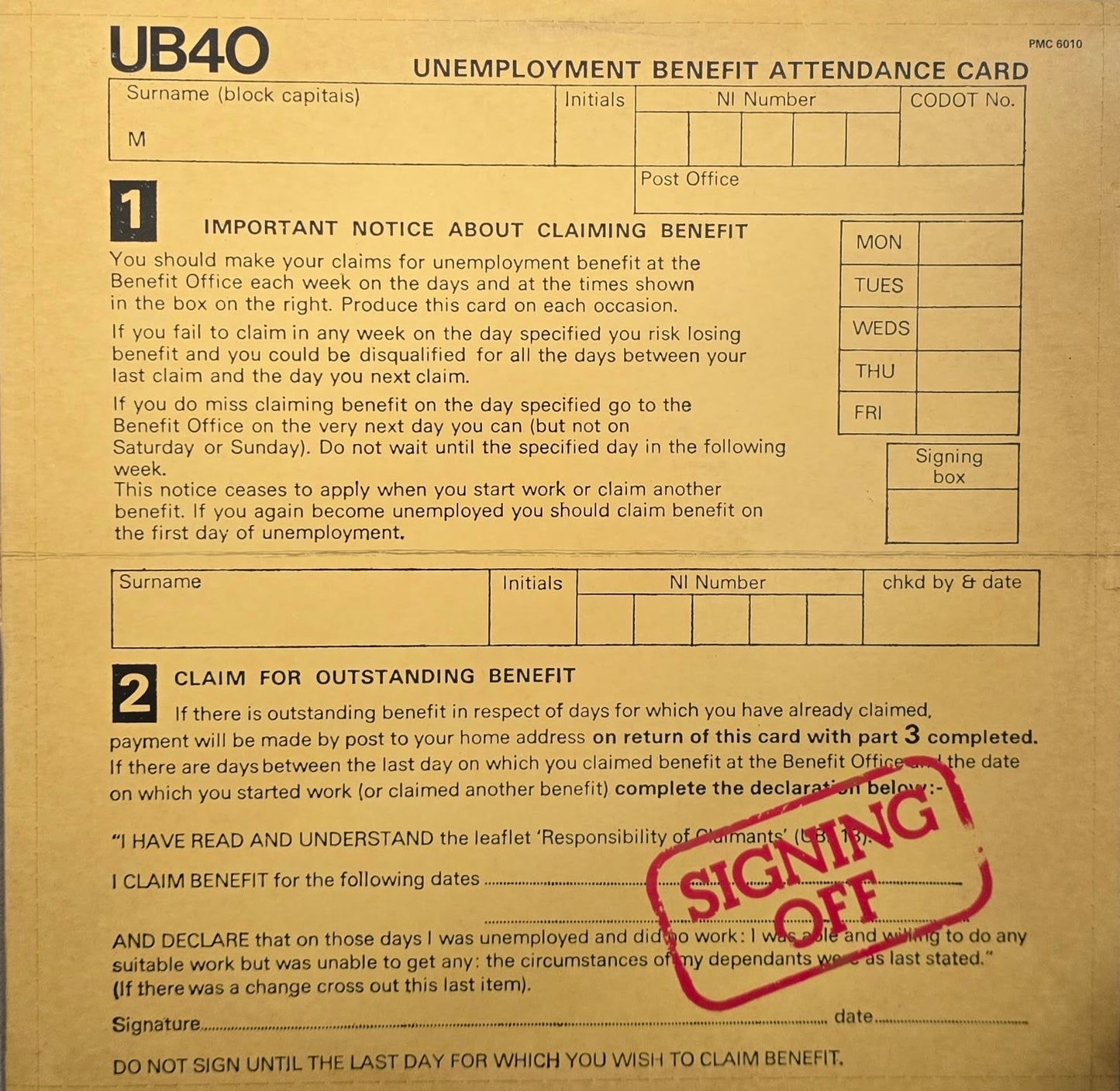 UB40 – Signing Off