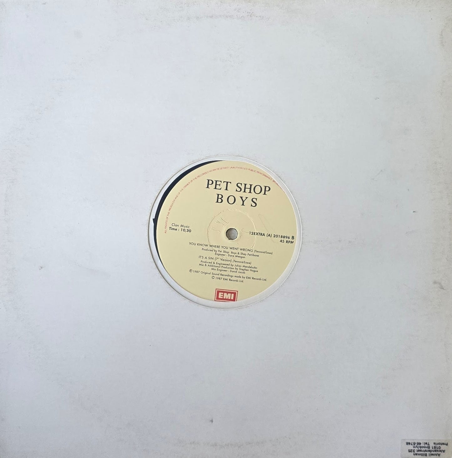 Pet Shop Boys – It's A Sin (Disco Mix)