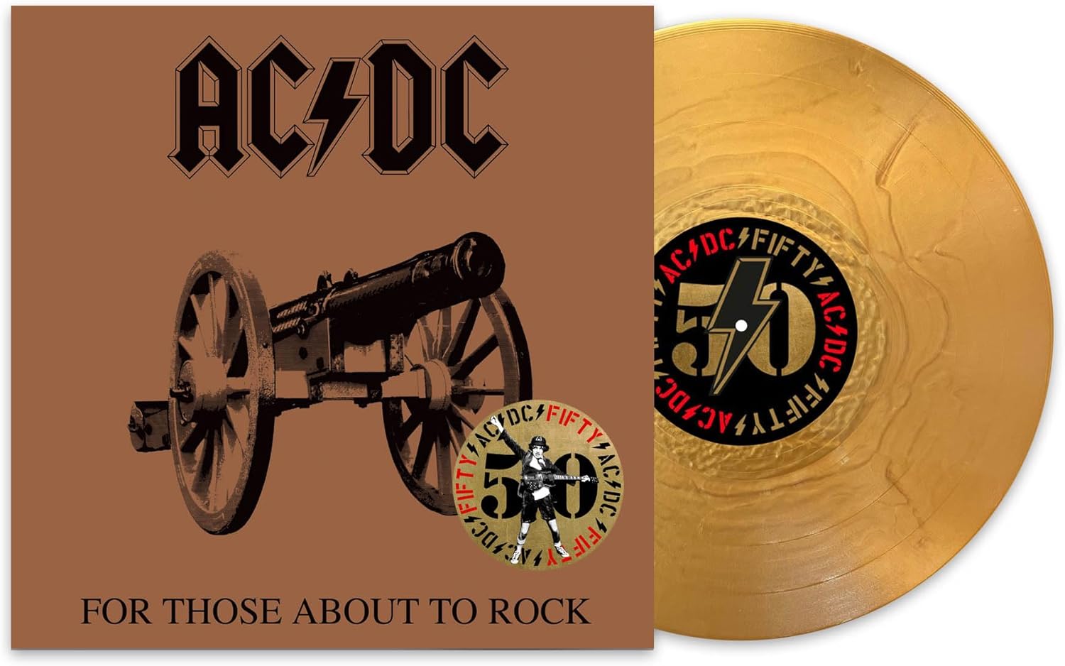 AC/DC - Gold Vinyl For Those About to Rock (50TH ANNIVERSARY) – Vinyl ...