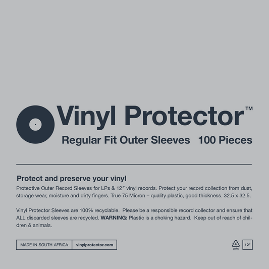 Vinyl Protector – 12″ Plastic Outer Record Sleeves – REGULAR FIT (100)